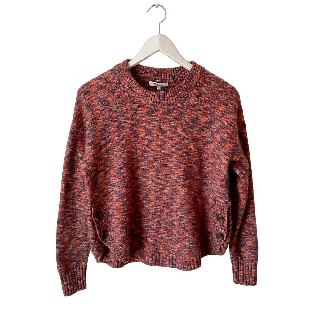 Madewell Space-Dyed Birchmont Side Button Pullover Sweater Size Small